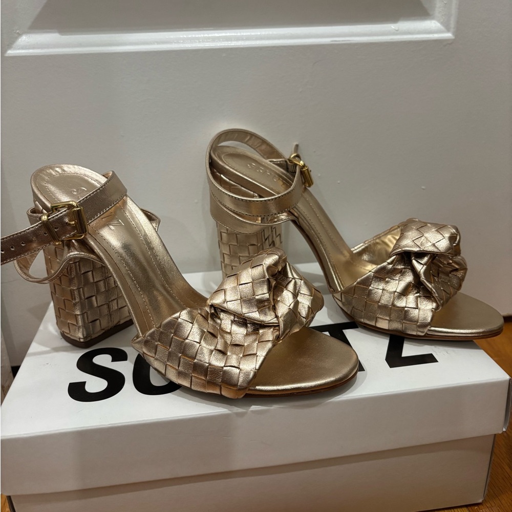 SCHUTZ Gold Woven Heels
